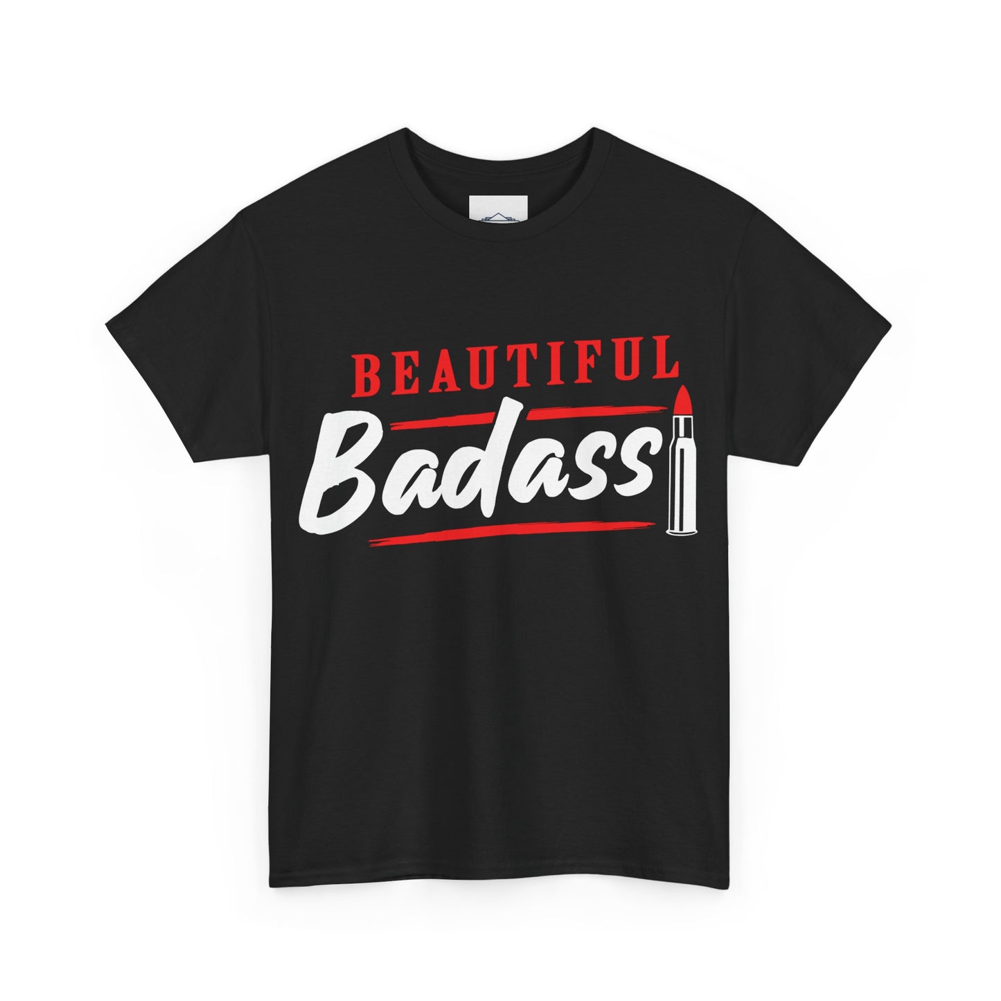 Women's Beautiful Tee White & Red lettering