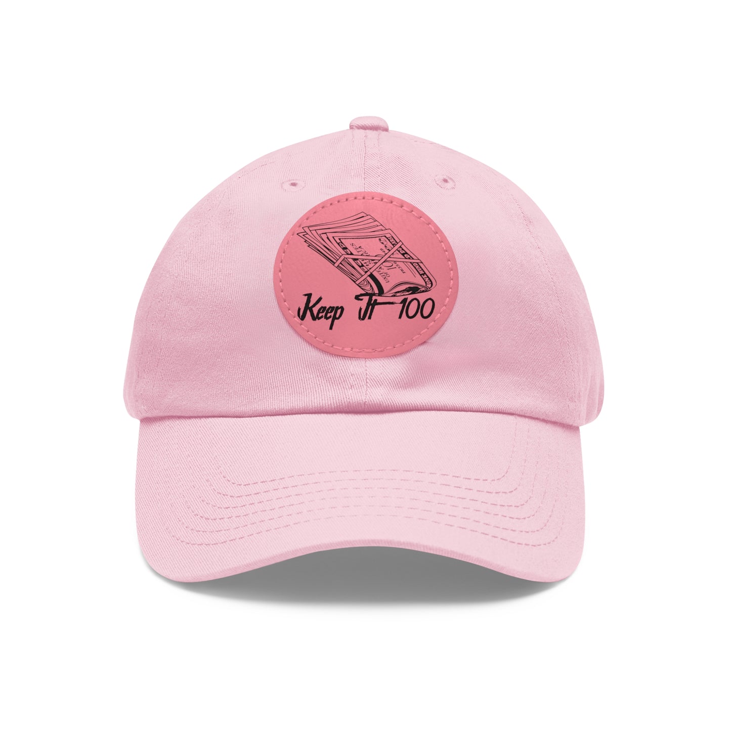 Dad Hat with Leather Patch (Round)